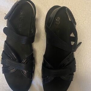 SAS Black Strappy Sandals